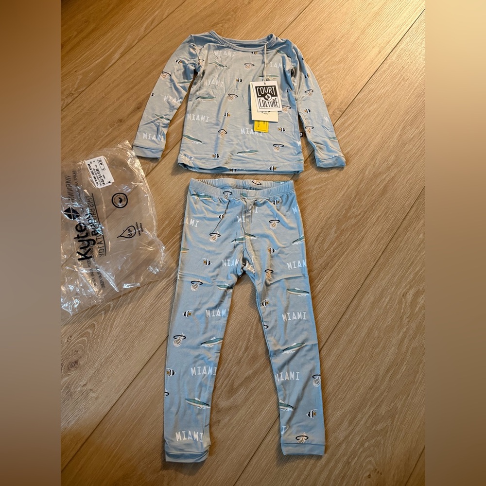 🌴🌊🔥 KYTE Baby Miami Heat Collab Toddler Long Sleeve Pajamas